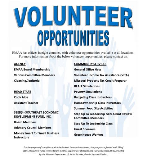 A List Of Volunteer Work